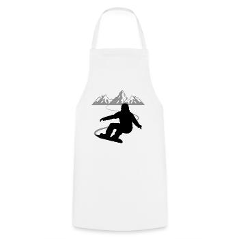 Snowboarder's panorama - pure summit atmosphere - Cooking Apron - white - Front - AI Model Male 185 dark (185cm)