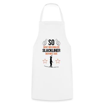 Top Slackliner - World Class Balance - Cooking Apron - white - Front - AI Model Male 185 dark (185cm)