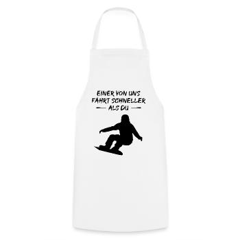 Fast Boarder - Gift - Cooking Apron - white - Front - AI Model Male 185 dark (185cm)