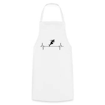 Sprinterherz Puls Leichtathletik EKG - Kochschürze - Weiß - Vorne - AI Model Male 185 dark (185cm)