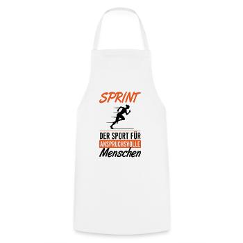 Elite Sprint – Sport with high standards - Cooking Apron - white - Front - AI Model Male 185 dark (185cm)