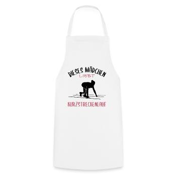 Passion pour la course de courte distance – pour le sprinteur - Tablier de cuisine - blanc - Devant - AI Model Male 185 dark (185cm)