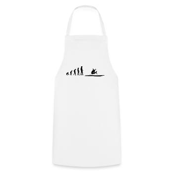 Long Jump Evolution Athlete Gift - Cooking Apron - white - Front - AI Model Male 185 dark (185cm)