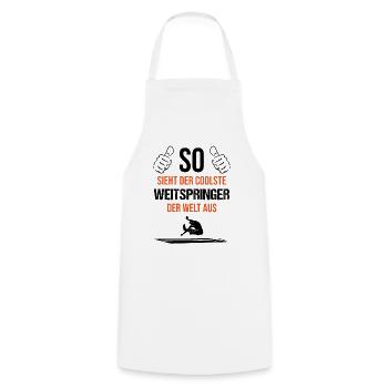 Weltbester Weitspringer Coolness Geschenk - Kochschürze - Weiß - Vorne - AI Model Male 185 dark (185cm)