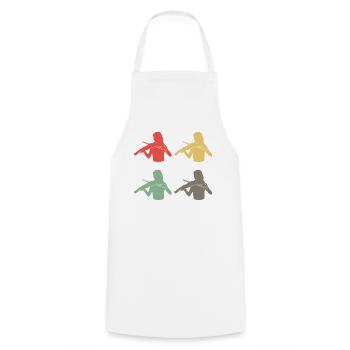 Colorful Violinists Ensemble Harmony - Cooking Apron - white - Front - AI Model Male 185 dark (185cm)