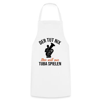Harmloser Tuba Spieler Musikfan Geschenk - Kochschürze - Weiß - Vorne - AI Model Male 185 dark (185cm)