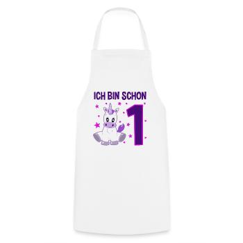 Unicorn Wonderland 1st Birthday - Cooking Apron - white - Front - AI Model Male 185 dark (185cm)