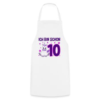 Unicorn Glamour 10 Years of Jubilation - Cooking Apron - white - Front - AI Model Male 185 dark (185cm)