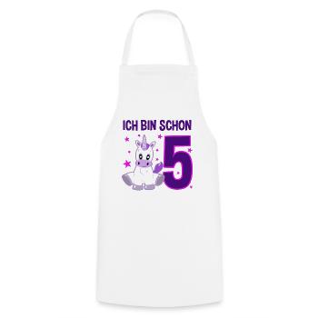 Unicorn 5th Birthday Star Festival - Cooking Apron - white - Front - AI Model Male 185 dark (185cm)