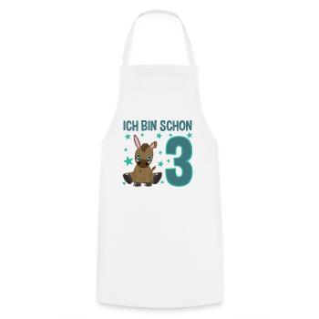 Three-year-old festival donkey congratulations motif - Cooking Apron - white - Front - AI Model Male 185 dark (185cm)