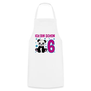 Six ans – Panda Smile - Tablier de cuisine - blanc - Devant - AI Model Male 185 dark (185cm)