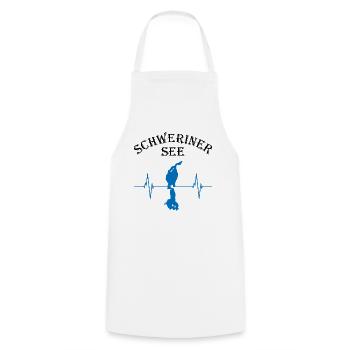 Heartbeat Lake Schwerin - Cooking Apron - white - Front - AI Model Male 185 dark (185cm)