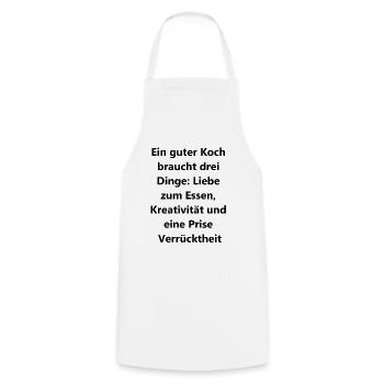 Cadeau de cuisine fou - Tablier de cuisine - blanc - Devant - AI Model Male 185 dark (185cm)