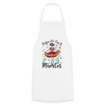 Dia De Los Muertos Halloween Floral - Cooking Apron - white - Front - AI Model Male 185 dark (185cm)
