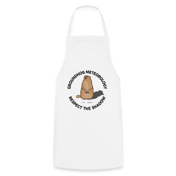 Groundhog Meteorology Respect The Shadow - Cooking Apron - white - Front - AI Model Male 185 dark (185cm)