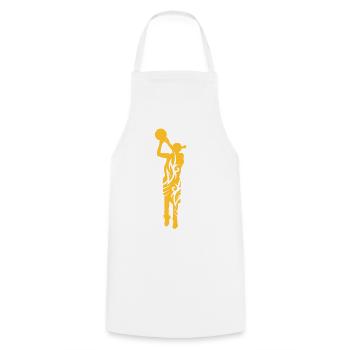 Women basketball tribal eu - Cooking Apron - white - Front - AI Model Male 185 dark (185cm)