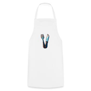 Couteau à couverts fourchette coloré - Tablier de cuisine - blanc - Devant - AI Model Male 185 dark (185cm)