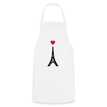 eiffel tower love - Cooking Apron - white - Front - AI Model Male 185 dark (185cm)