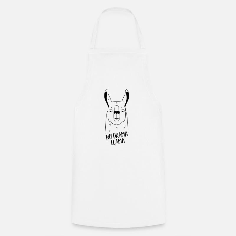 No Drama Llama - Funny Gift Idea - Cooking Apron - white