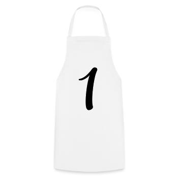 1 - Cooking Apron - white - Front - AI Model Male 185 dark (185cm)