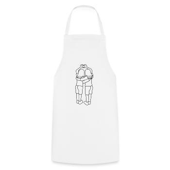 Dear 2 Friends - Cooking Apron - white - Front - AI Model Male 185 dark (185cm)