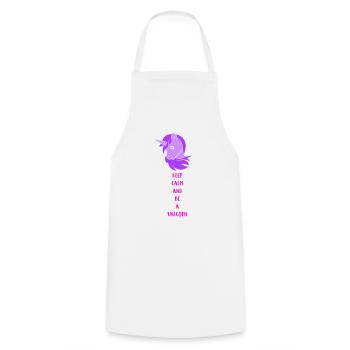 unicorn keep calm - Kochschürze - Weiß - Vorne - AI Model Male 185 dark (185cm)