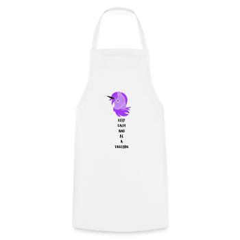 unicorn keep calm - Kochschürze - Weiß - Vorne - AI Model Male 185 dark (185cm)