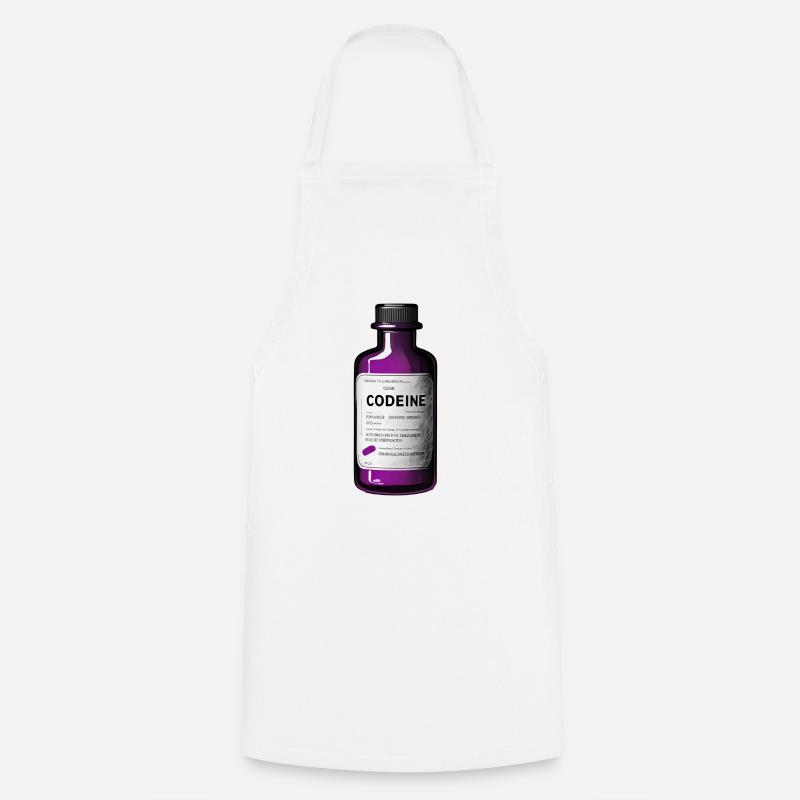 Codeine Medicine Bottle – Stylized Illustration - Cooking Apron - white