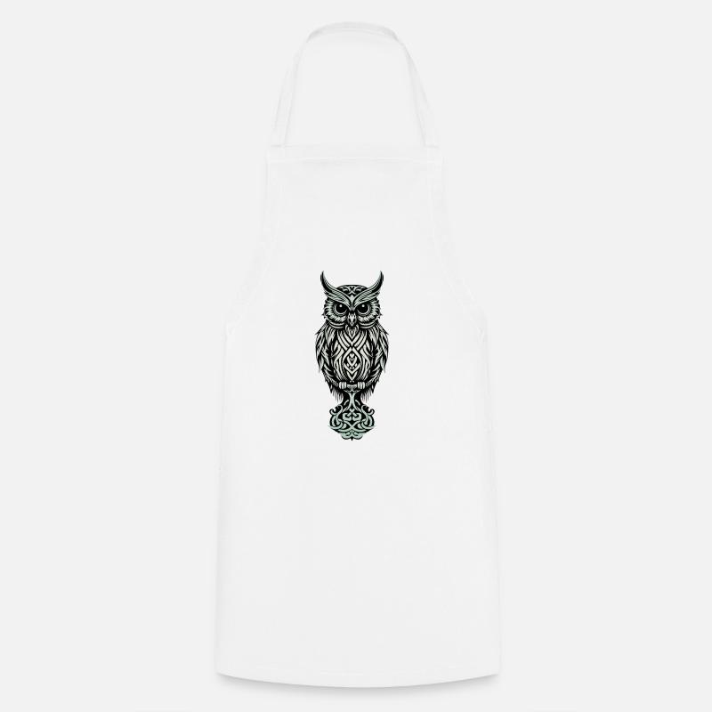 Celtic Owl - Cooking Apron - white