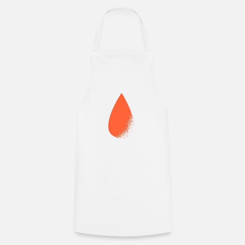 Crayon - goutte de sang - Tablier de cuisine - blanc