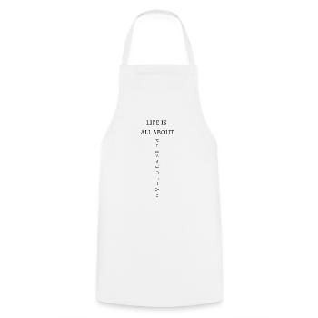 Dans la vie, tout est une question de perspective - Tablier de cuisine - blanc - Devant - AI Model Male 185 dark (185cm)