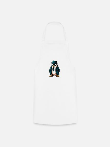 Pinguin Agent - Kochschürze - Weiß