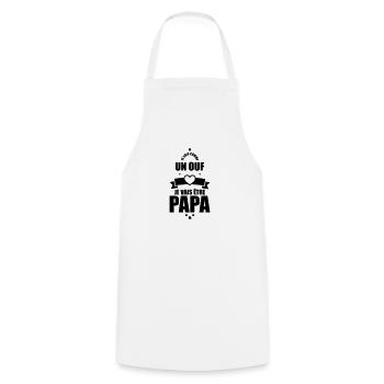 futur papa - je vais etre papa - Tablier de cuisine - blanc - Devant - AI Model Male 185 dark (185cm)