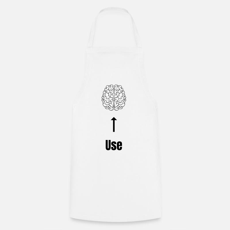 Use Brain / With an iconic brain graphic design - Cooking Apron - white