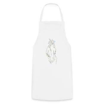 Amour de soi / V-Day / imprimé au dos uniquement - Tablier de cuisine - blanc - Devant - AI Model Male 185 dark (185cm)