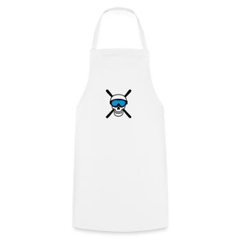 Skiing Skull - Cooking Apron - white - Front - AI Model Male 185 dark (185cm)