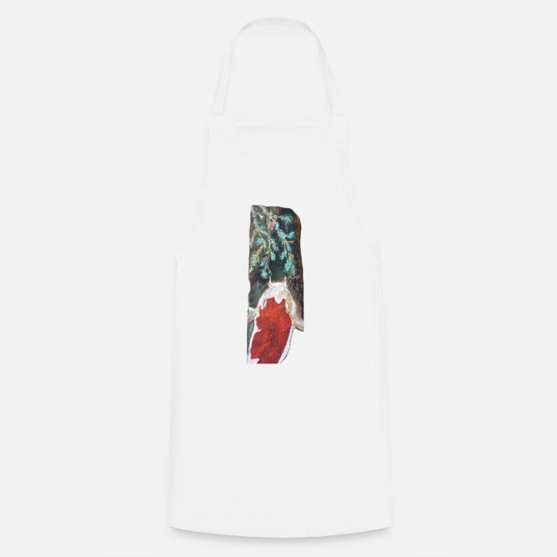 Koi japonais au-dessus des frondes de pin - Tablier de cuisine - blanc