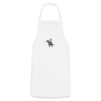 Effi AI: Dino Adventure – Cute Robot with Dinosa - Cooking Apron - white - Front - AI Model Male 185 dark (185cm)