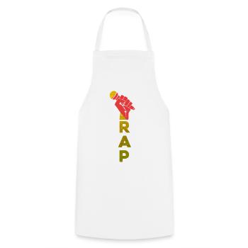 RAP Fist Microphone Emblem - Cooking Apron - white - Front - AI Model Male 185 dark (185cm)