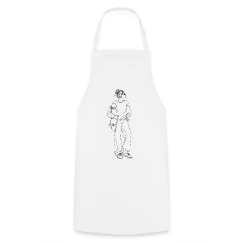 Skateboarding Mom, Skater Mum, Skate Mama, Female - Kochschürze - Weiß - Vorne - AI Model Male 185 dark (185cm)