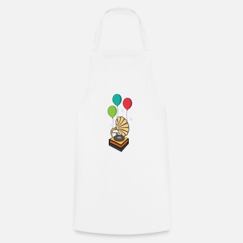 Gramophone with Balloons - Cooking Apron - white