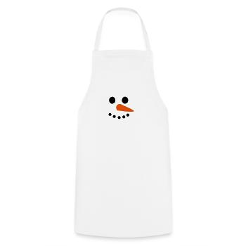 Schneemann Gesicht - Kochschürze - Weiß - Vorne - AI Model Male 185 dark (185cm)