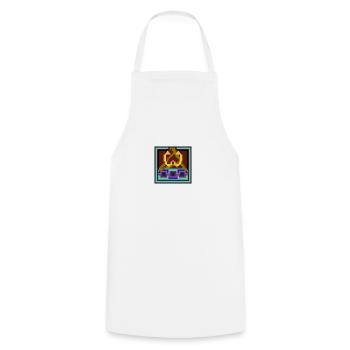 NFT - I am the Alpha and the Omega - Cooking Apron - white - Front - AI Model Male 185 dark (185cm)