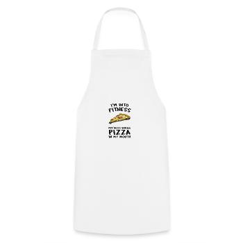 J’aime la pizza entière Fitness - Tablier de cuisine - blanc - Devant - AI Model Male 185 dark (185cm)