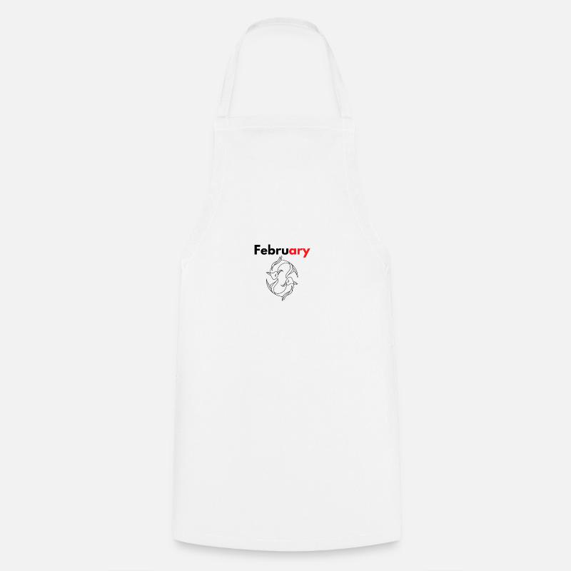 Mois avec son signe Astrologique Poisson/Février - Tablier de cuisine - blanc
