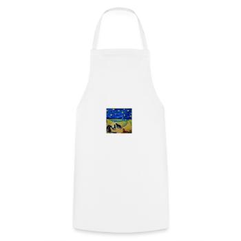 Cats in van Gogh's starry night - Cooking Apron - white - Front - AI Model Male 185 dark (185cm)