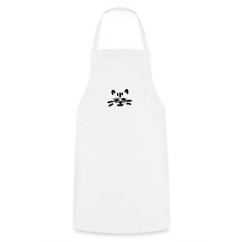 Chat cool Katze - Tablier de cuisine - blanc - Devant - AI Model Male 185 dark (185cm)