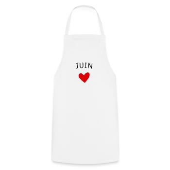 Future maman Juin – Bébé en route ❤️ - Tablier de cuisine - blanc - Devant - AI Model Male 185 dark (185cm)