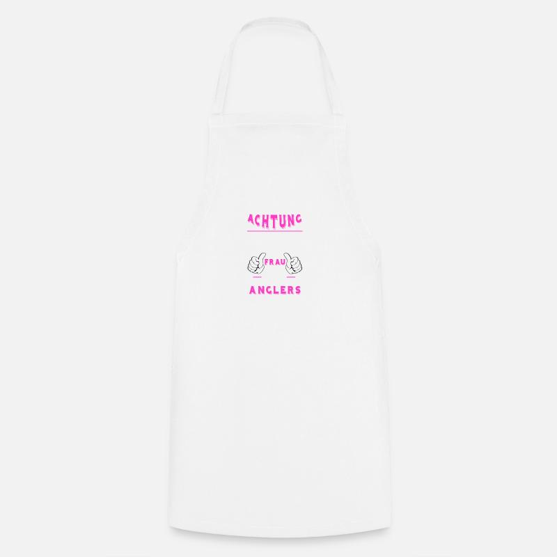 Frau eines Anglers Geschenk T Shirt - Kochschürze - Weiß