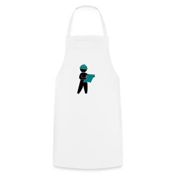 Un ingénieur sur un chantier de construction - Tablier de cuisine - blanc - Devant - AI Model Male 185 dark (185cm)